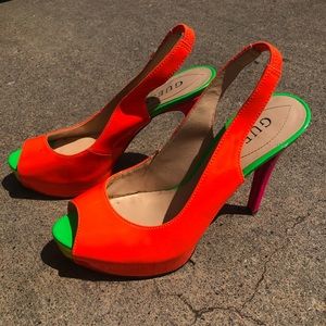 Neon multi colored heels